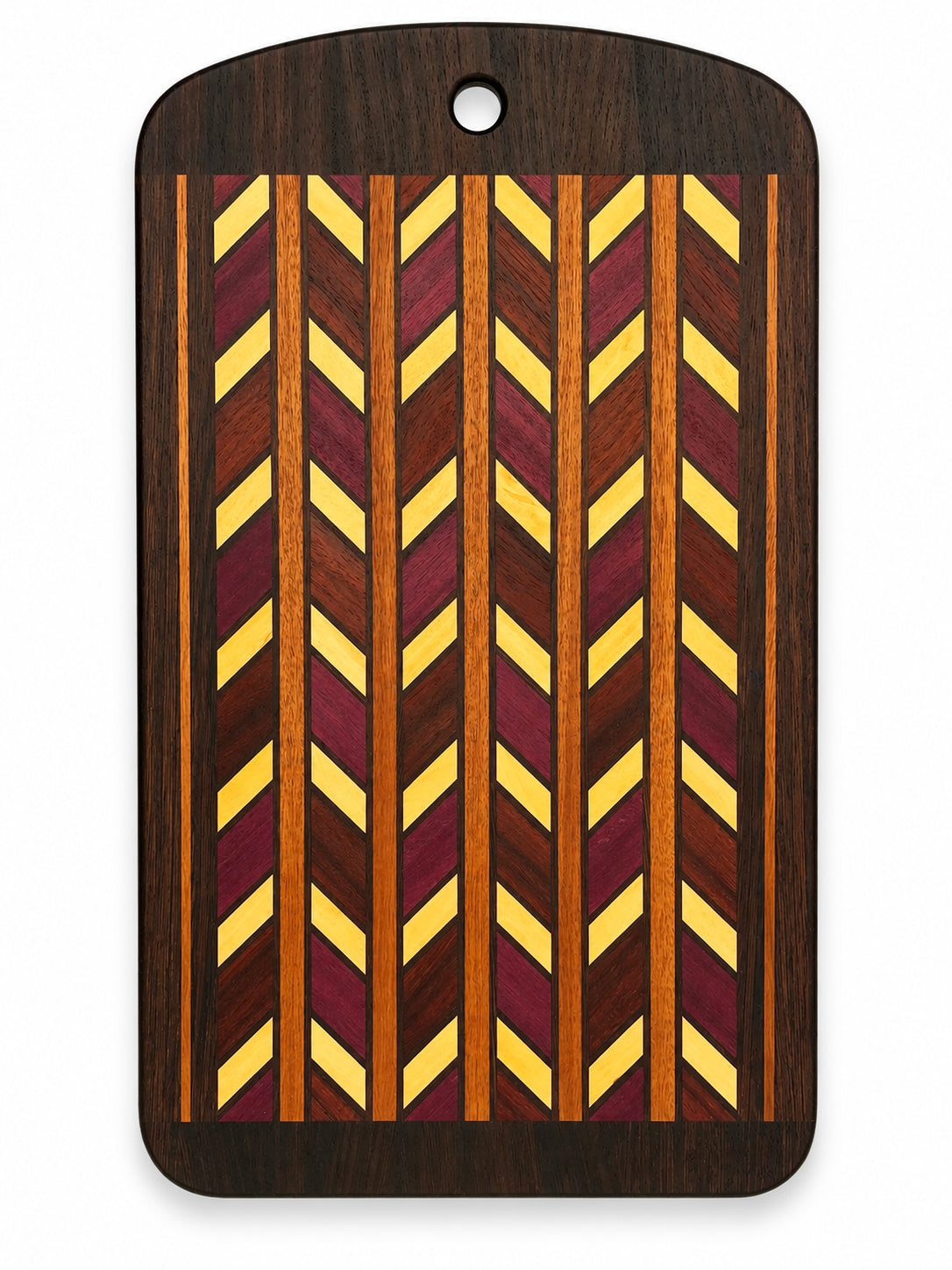 20” Handcrafted Charcuterie Board – Exotic Hardwood Geometric Design