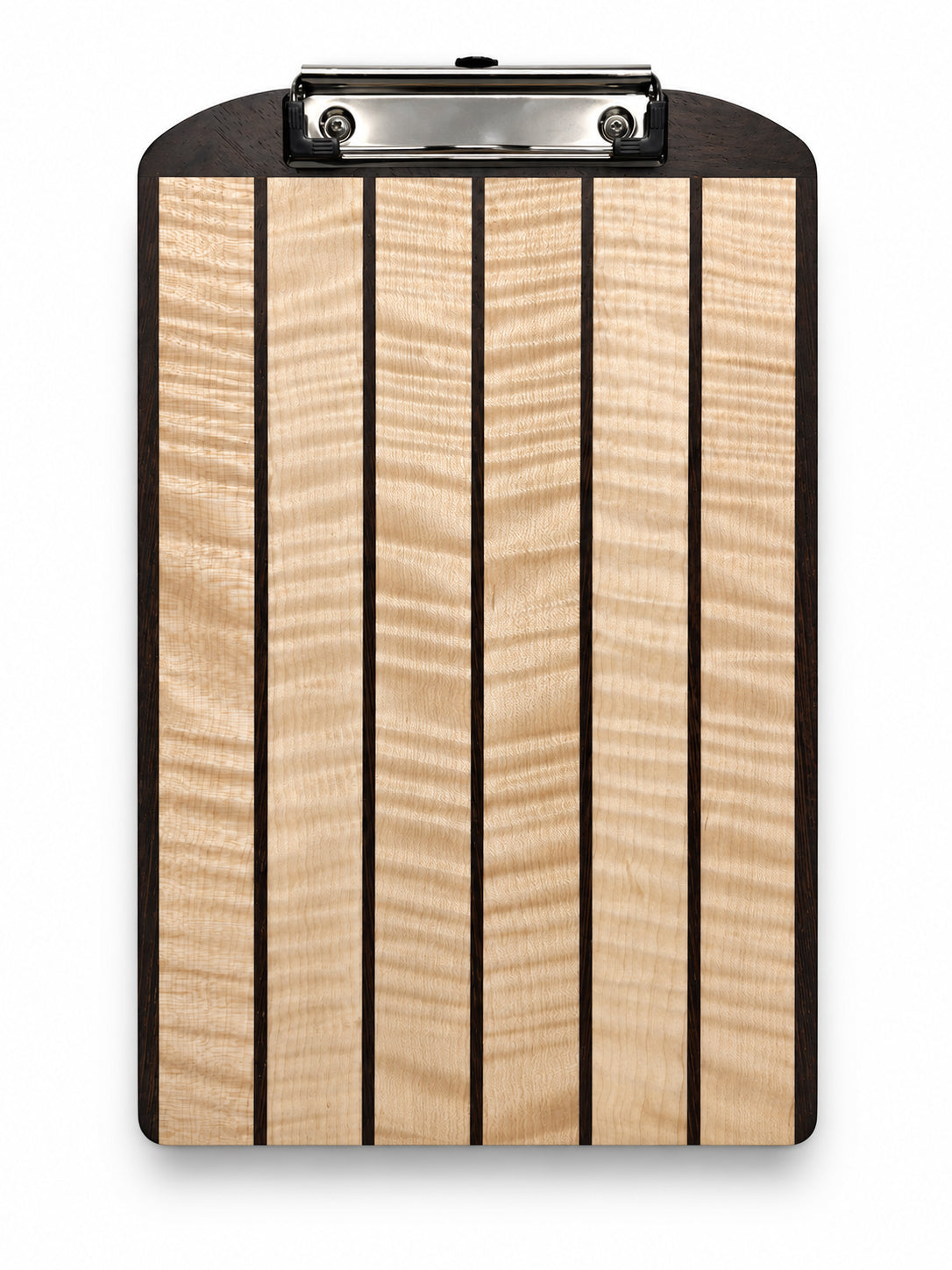 13” Handcrafted Clipboard – Curly Maple & Wengé