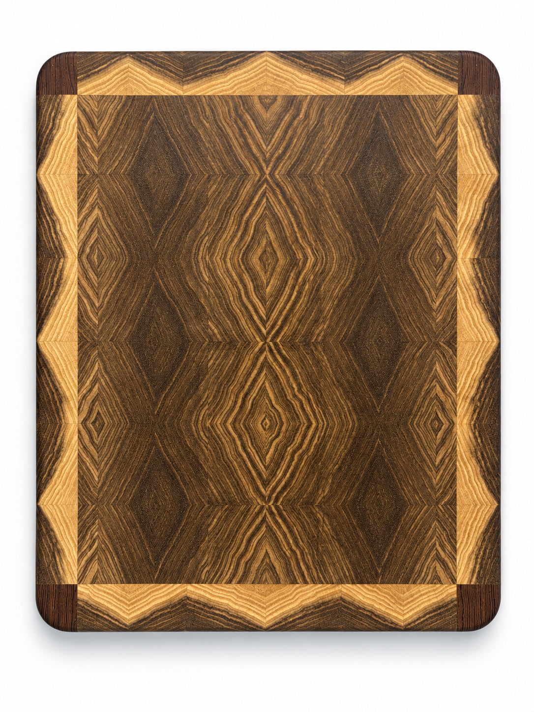 12.5” End Grain Cutting Board – Black Limba & Wengé
