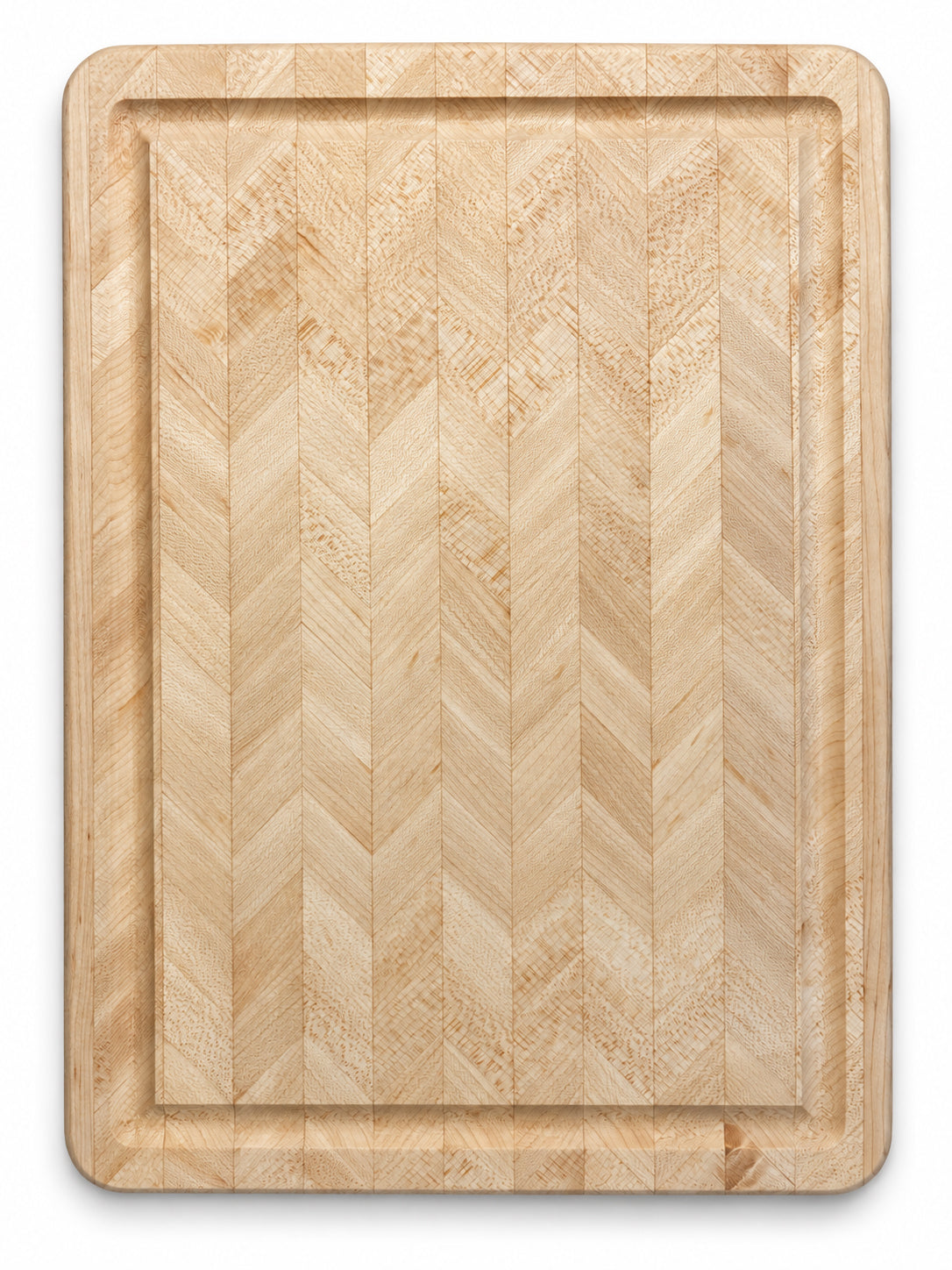 Hard Maple Chevron Cutting Board – 16.5” × 11”