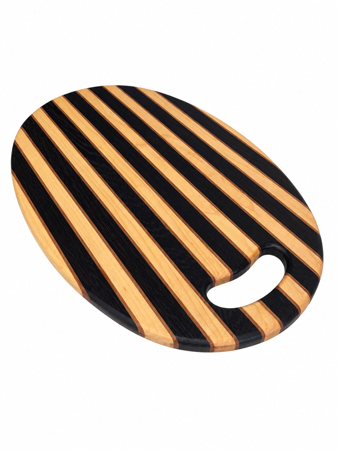 19” Handled Cutting Board – Wengé, Maple & Mahogany