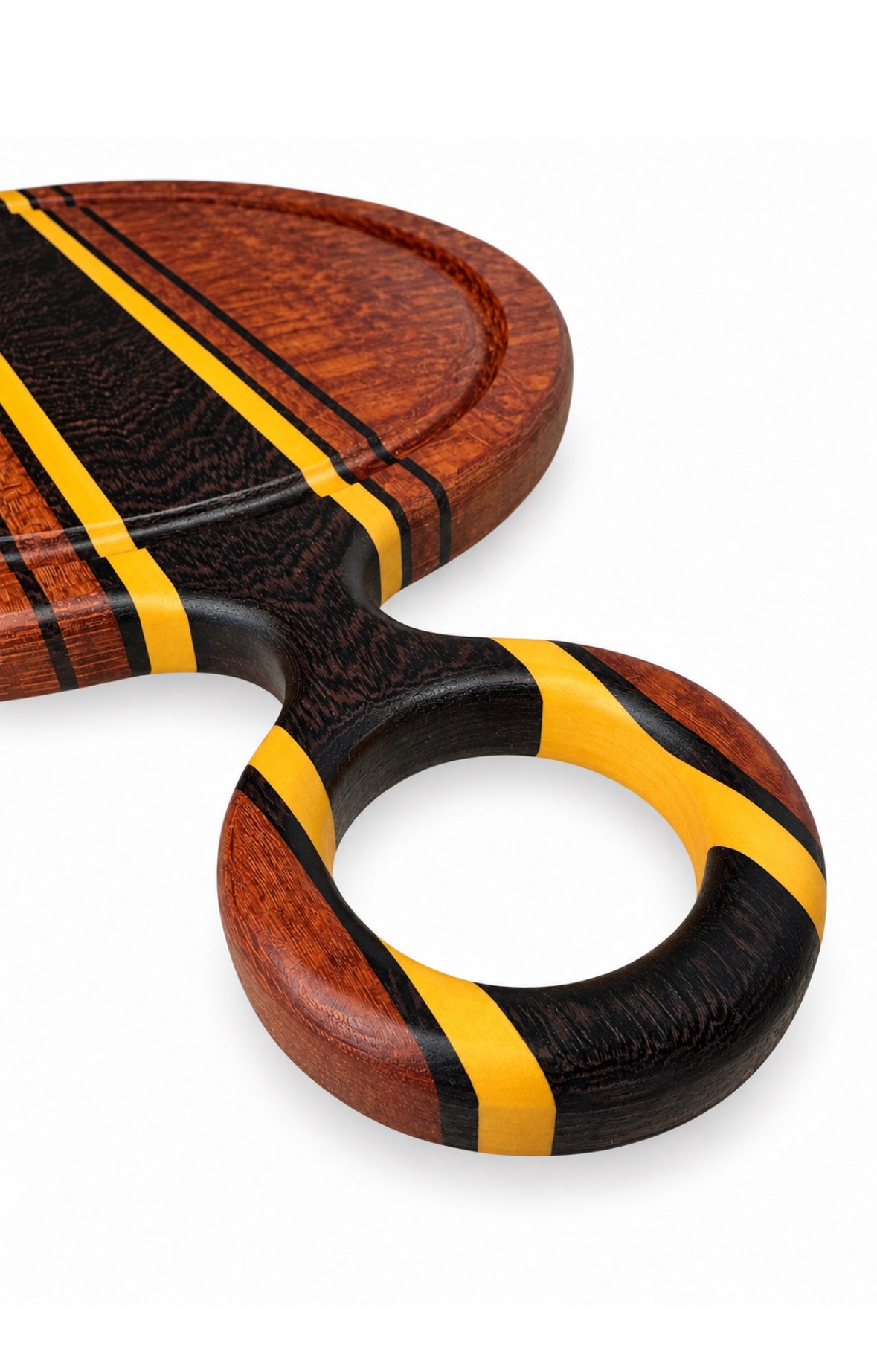 Handled Charcuterie Board – Leopardwood, Wengé & Yellowheart