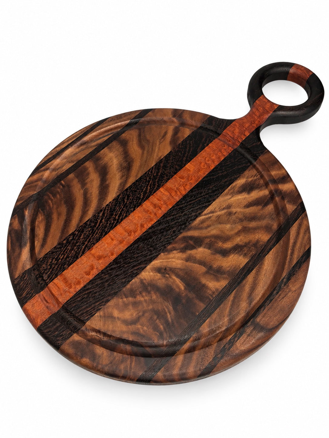 Handled Charcuterie Board – Walnut, Wengé & Leopardwood