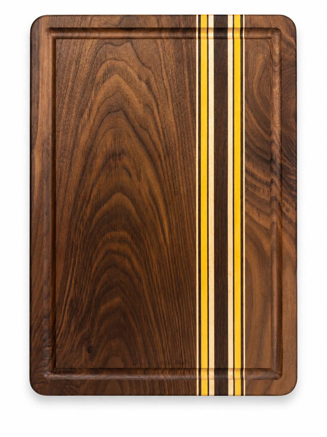 Black Walnut & Exotic Hardwood Cutting Board with Juice Groove – 18” × 12”