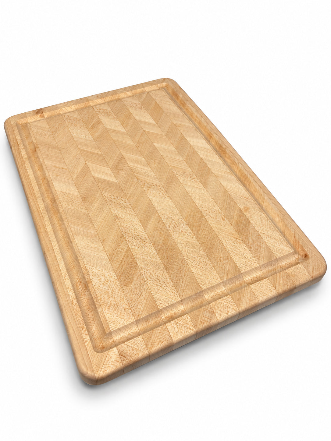 Hard Maple Chevron Cutting Board – 16.5” × 11”