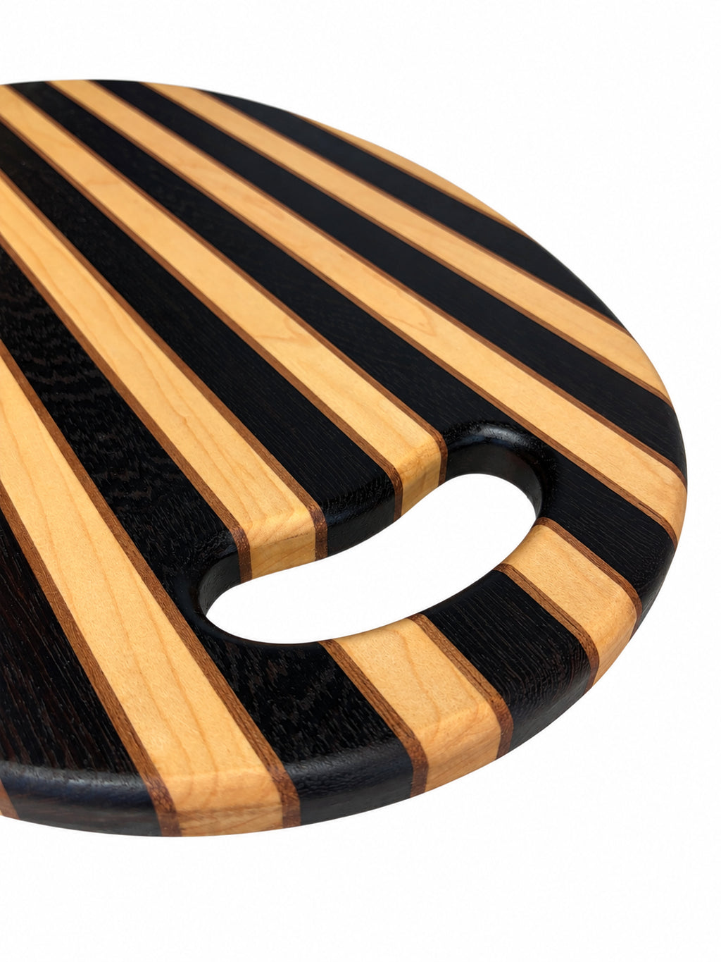 19” Handled Cutting Board – Wengé, Maple & Mahogany