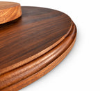 16” Handcrafted Lazy Susan – Walnut with Mahogany Base