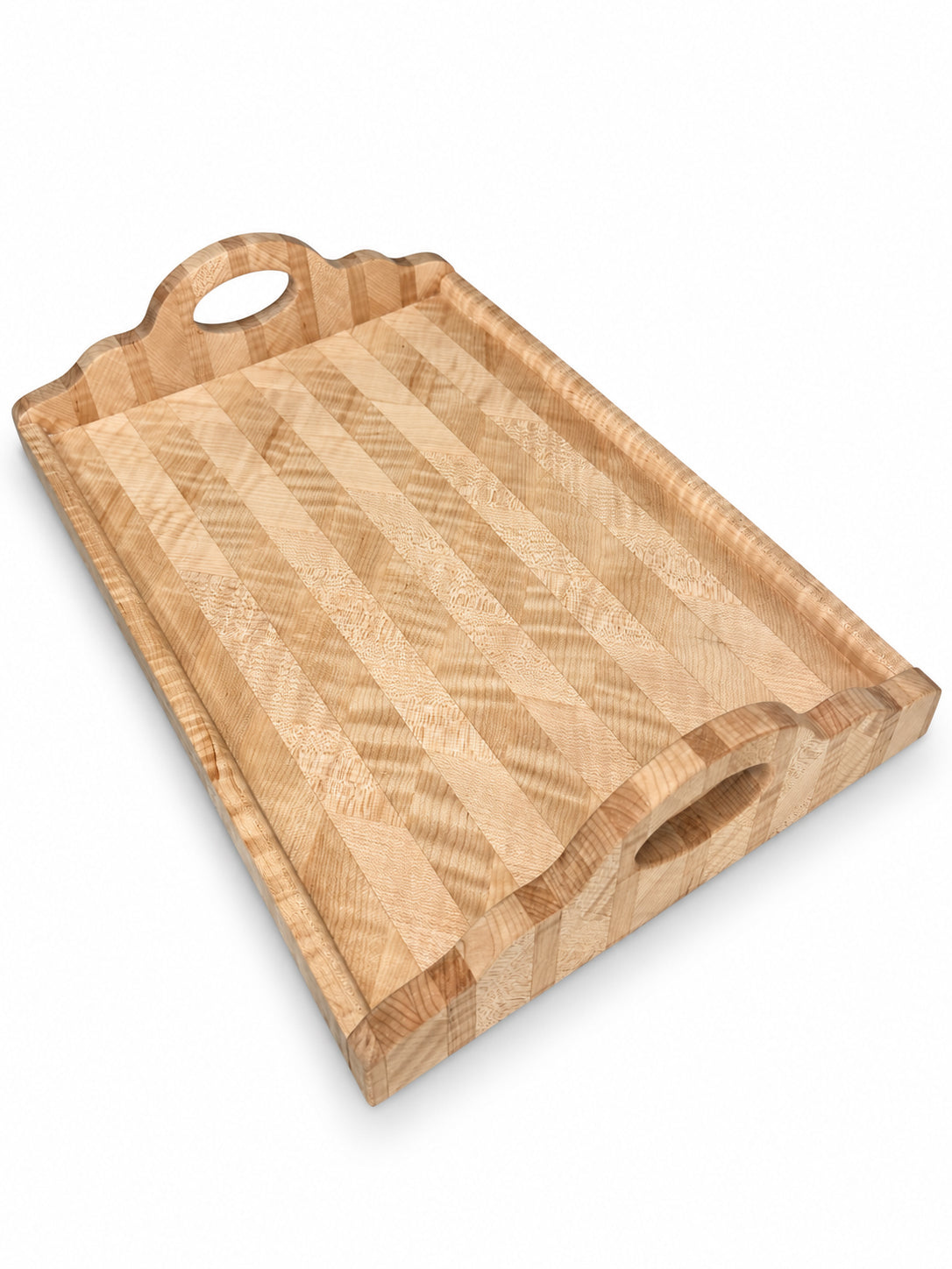 15” Handcrafted Serving Tray – Curly Maple