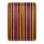 11.5” x 8.5” Handcrafted Cutting Board with Juice Groove – Zebrawood, Purpleheart, Maple & Wengé