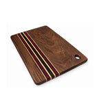 12” x 8.5” Handcrafted Cutting Board – Walnut, Purpleheart, Wengé & Maple