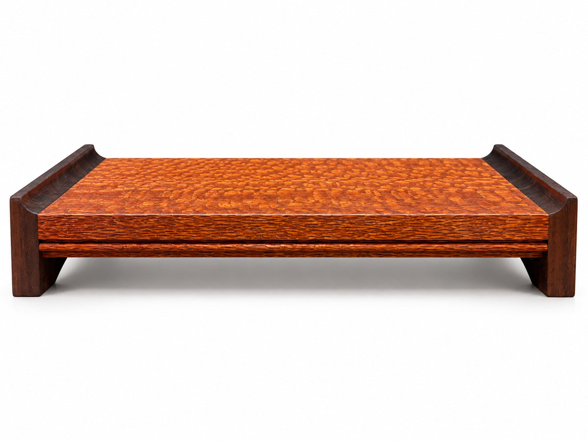11” Handcrafted Sushi Board Set – Leopardwood & Peruvian Walnut